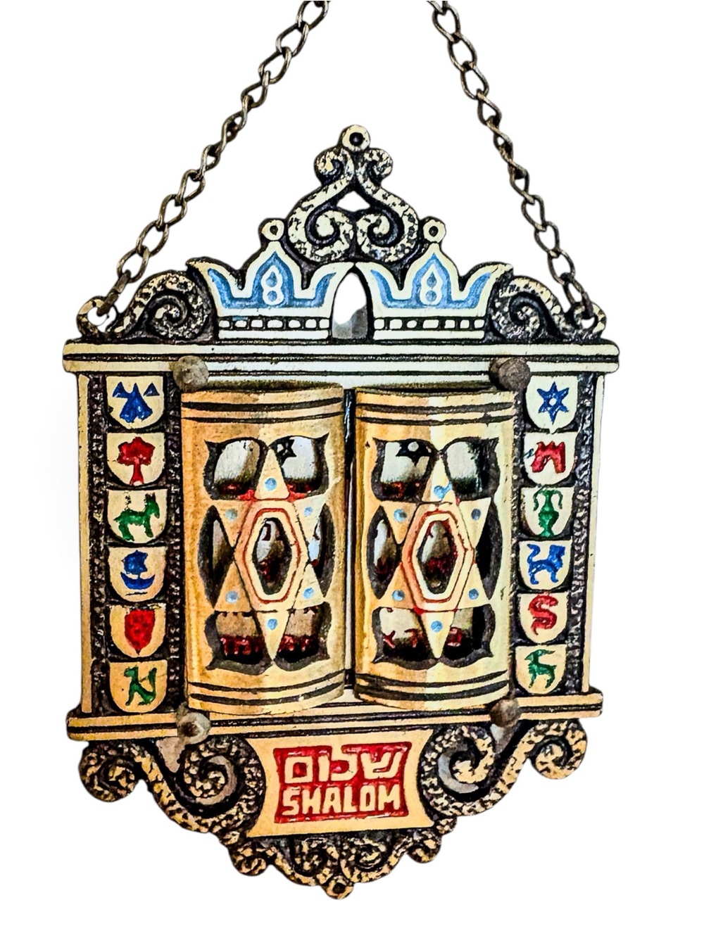 Vintage Judaica Ten Commandments Wall Plaque Attributed Hen Holon Israel - Picture 13 of 16
